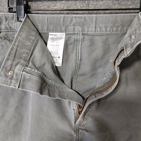 Carhartt Carpenter Shorts Mens 42 Gray Original Fit Canvas Workwear B147 Fat‎ - Picture 5 of 8